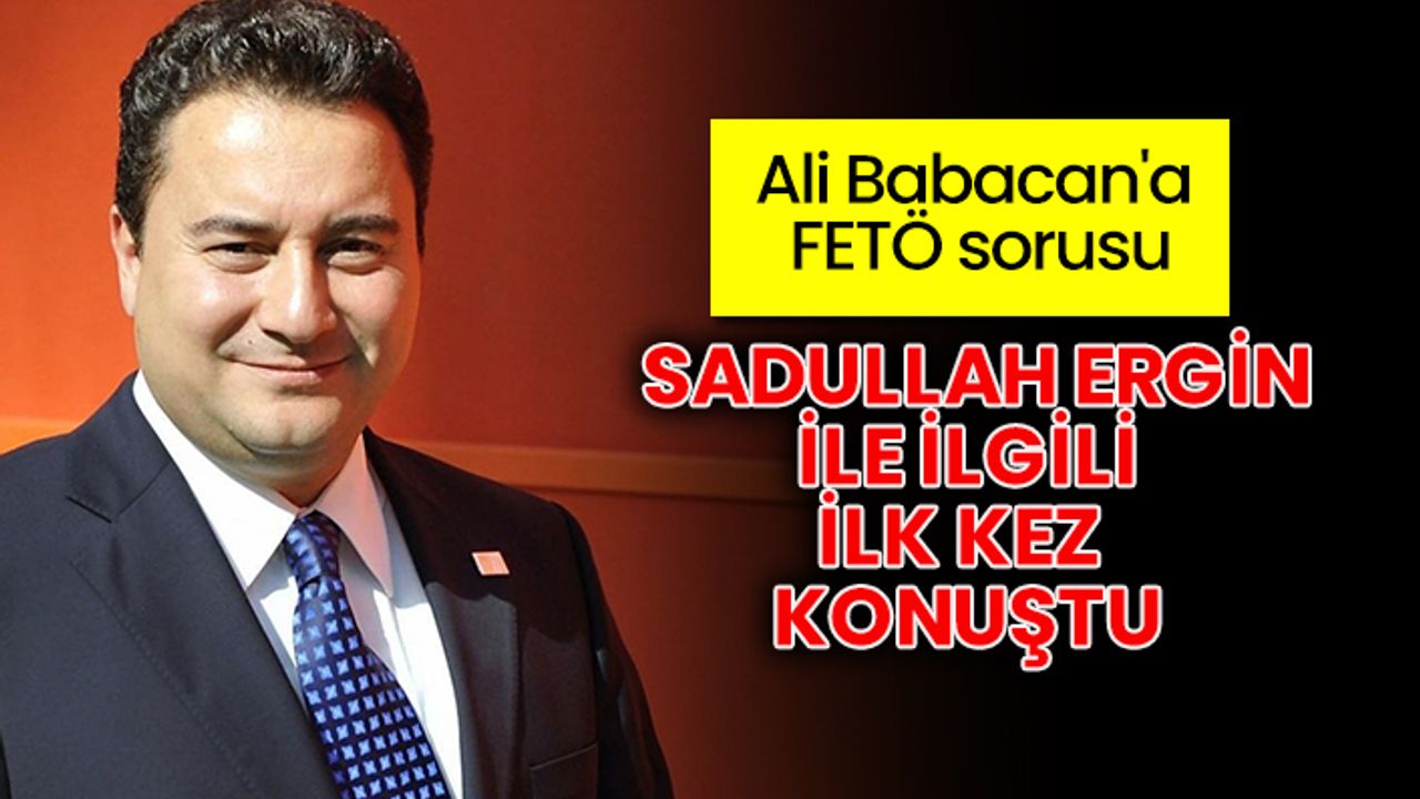 Ali Babacan'a FETÖ sorusu: Sadullah Ergin ile ilgili ilk kez konuştu