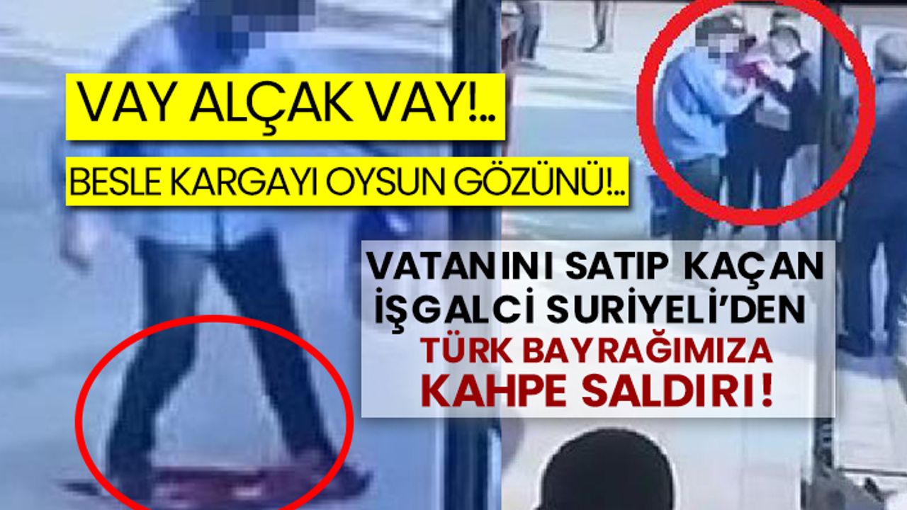 Vatanını satıp kaçan işgalci Suriyeli’den Türk bayrağımıza kahpe saldırı!