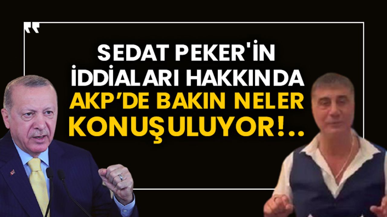 Sedat Peker'in iddiaları hakkında AKP’de bakın neler konuşuluyor!..