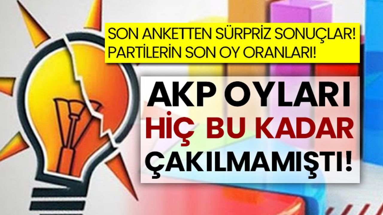 Son anketten sürpriz sonuçlar! Partilerin son oy oranları! AKP oyları hiç bu kadar çakılmamıştı!