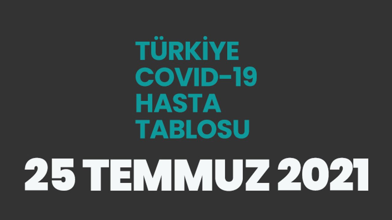 25 Temmuz 2021  Türkiye'de koronavirüs tablosu açıklandı