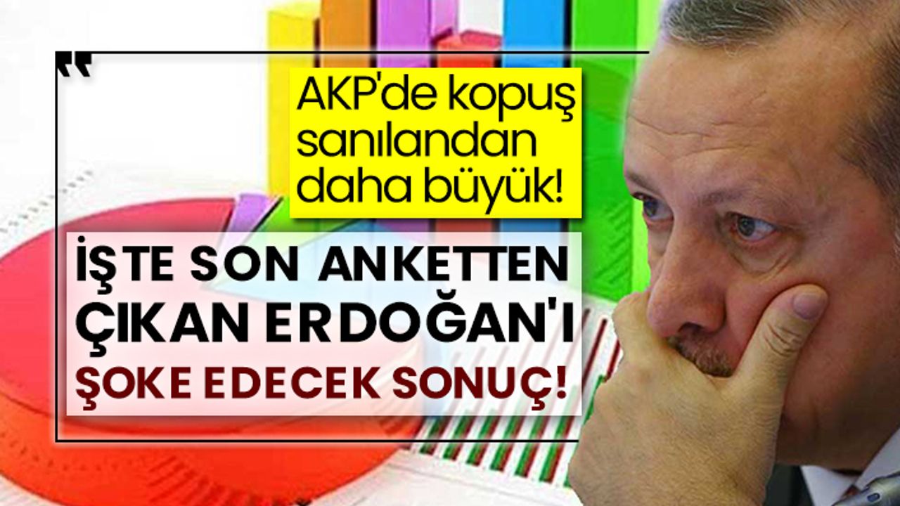 AKP'de kopuş sanılandan daha büyük! İşte son anketten çıkan Erdoğan'ı şoke edecek sonuç!