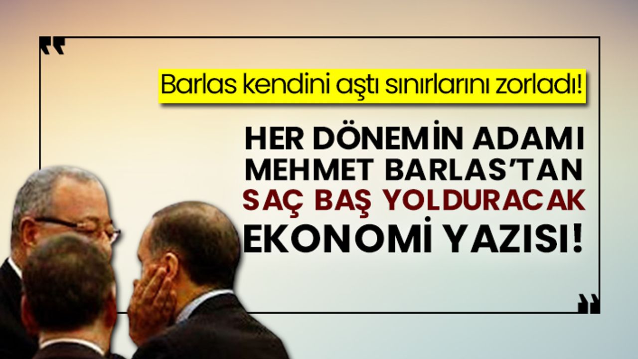Barlas kendini aştı sınırlarını zorladı! Her dönemin adamı Mehmet Barlas’tan saç baş yolduracak ekonomi yazısı!