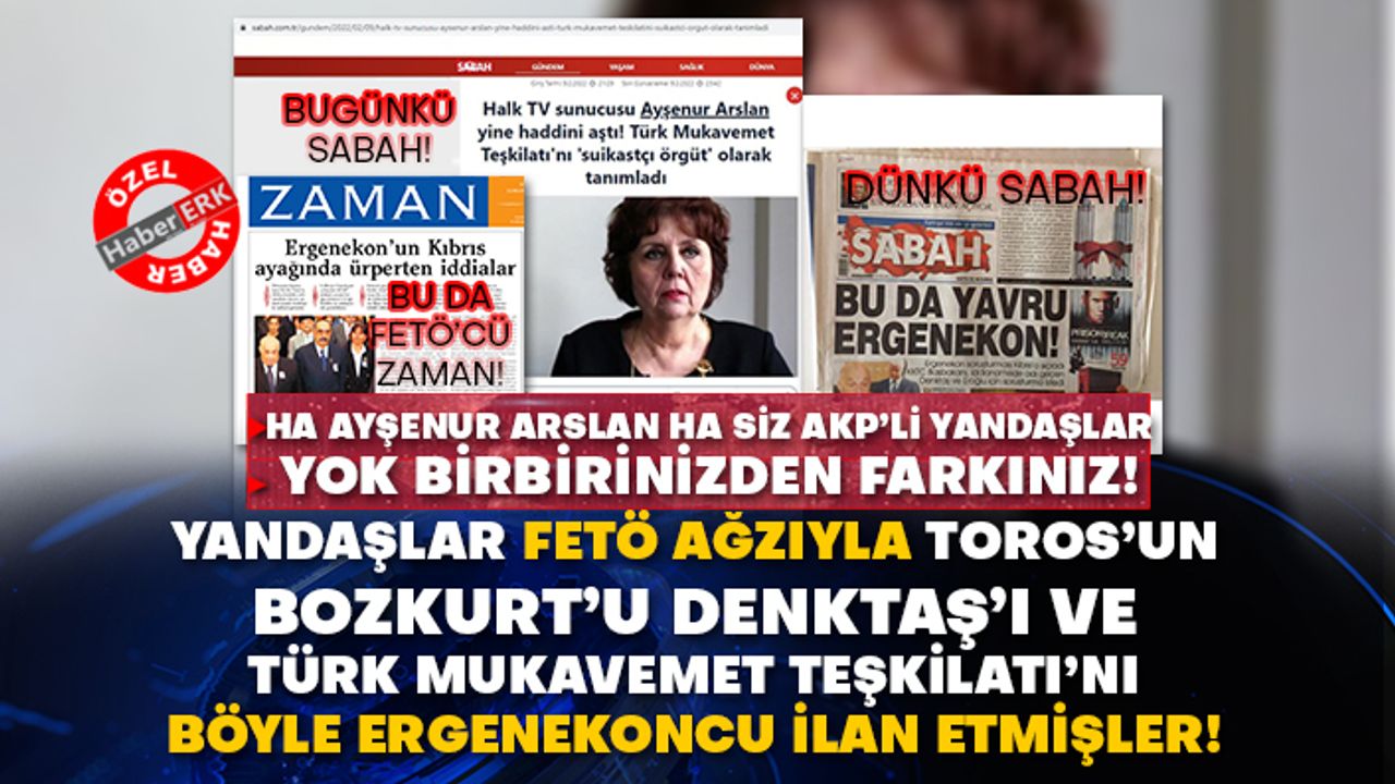 Ha Ayşenur Arslan ha siz AKP’li yandaşlar yok birbirinizden farkınız! Yandaşlar FETÖ ağzıyla Toros’un Bozkurt’u Denktaş’ı ve Türk Mukavemet Teşkilatı’nı böyle Ergenekoncu ilan etmişler!