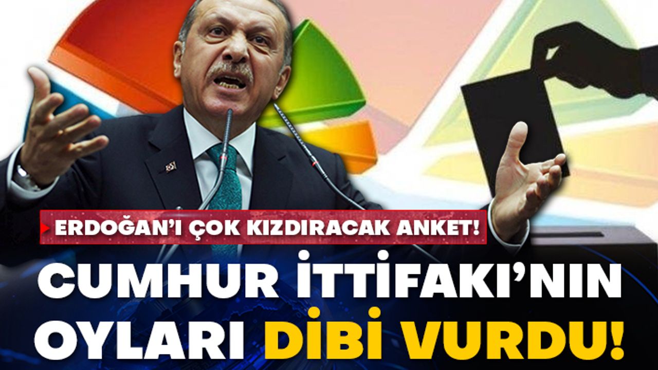 Erdoğan’ı çok kızdıracak anket! Cumhur İttifakı’nın oyları dibi vurdu!