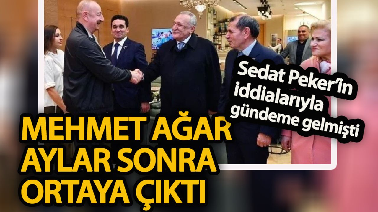 Sedat Peker’in iddialarıyla gündeme gelmişti Mehmet Ağar aylar sonra ortaya çıktı