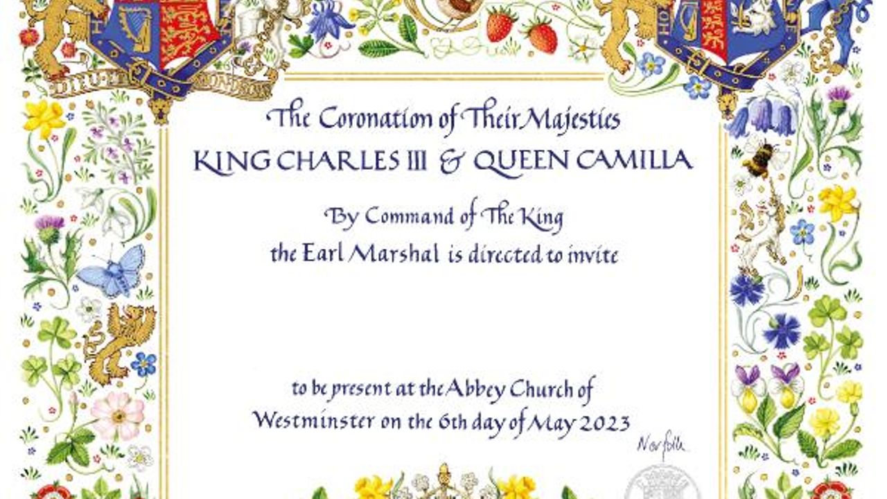 Kral 3. Charles’ın taç giyme töreninin davetiyesi tanıtıldı