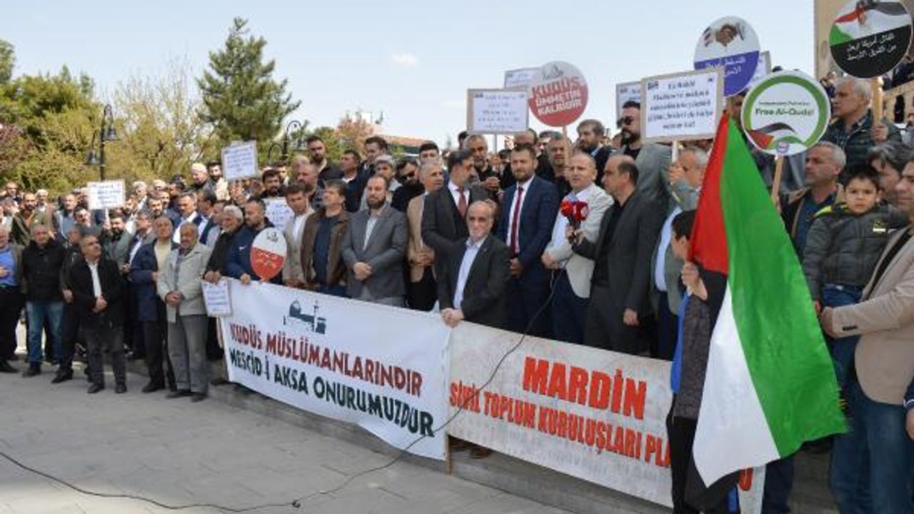Mardin’de Cuma namazı sonrası İsrail’e tepki