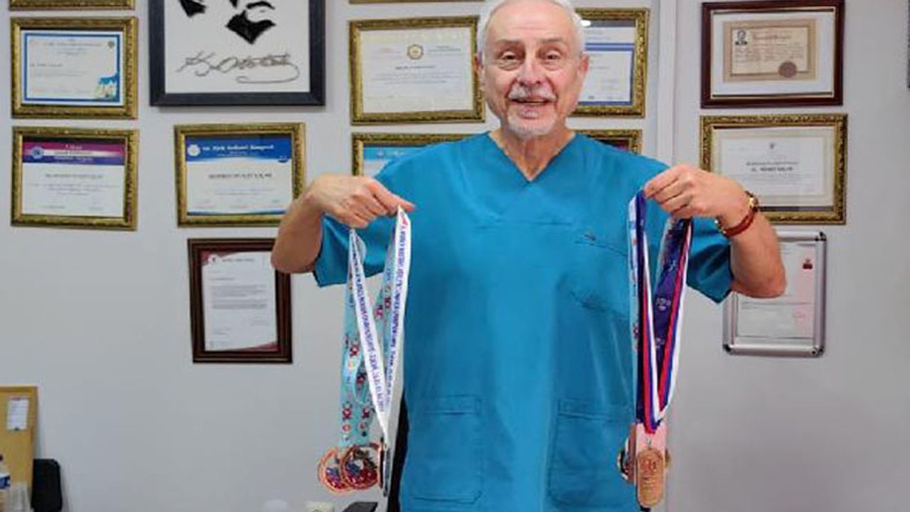 Dünya ikincisi 77 yaşındaki doktordan atletizmde 75 madalya