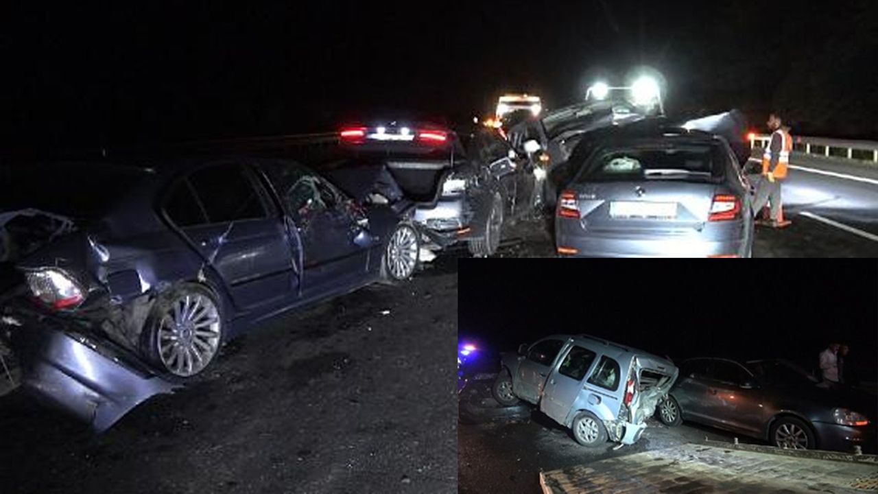 Otoyolda 11 aracın karıştığı kazada 6 yaralı