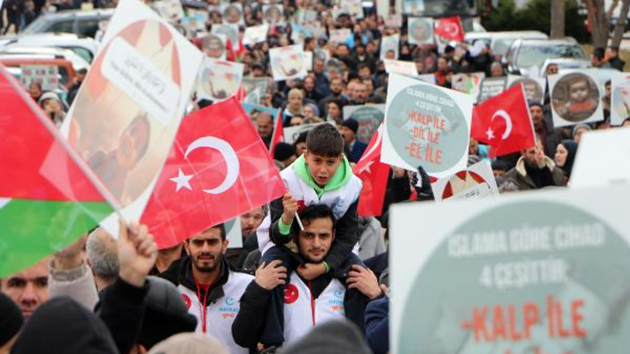 Erzurum'da Filistin'e destek yürüyüşü