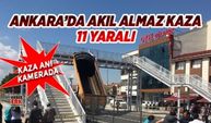 Başkent'te akıl almaz kaza güvenlik kamerasına yansıdı