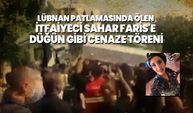 Lübnan patlamasında ölen itfaiyeci Sahar Faris'e düğün gibi cenaze töreni