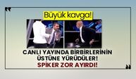 Büyük kavga! Canlı yayında birbirlerinin üstüne yürüdüler! Spiker zor ayırdı!