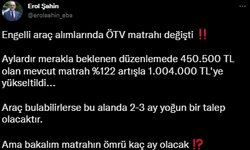 Engelli araç alımlarında ÖTV matrahı değişti!