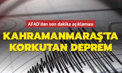 Kahramanmaraş’ta 4.6 büyüklüğünde deprem