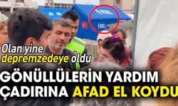 Gönüllülerin İskenderun'da kurduğu yardım çadırına AFAD el koydu