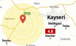 Kayseri'de deprem: Şiddeti 4.8 ölçüldü