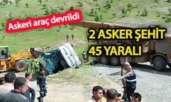 Otobüs devrildi: 2 şehit 45 yaralı