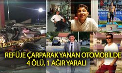 Refüje çarparak yanan otomobilde 4 ölü, 1 ağır yaralı