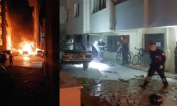Amasya'da park halindeki otomobil alev alev yandı