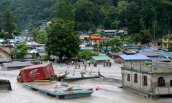 Sikkim'de yaşanan felaketin görüntüleri