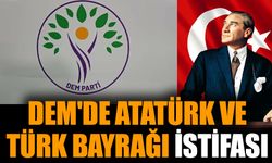 DEM'de Atatürk ve Türk bayrağı istifası