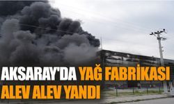 Aksaray'da yağ fabrikası alev alev yandı