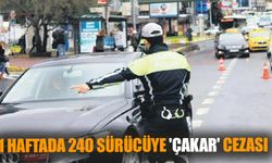 1 haftada 240 sürücüye 'çakar' cezası