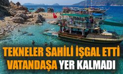 Tekneler sahili işgal etti, vatandaşa yer kalmadı