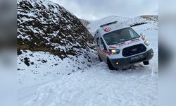 Ambulans Kara Saplandı, Hastaya Ulaşım Sağlandı