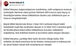 Bahçeli, İstiklal Marşı'nın 104. Yıl Dönümünü Kutladı