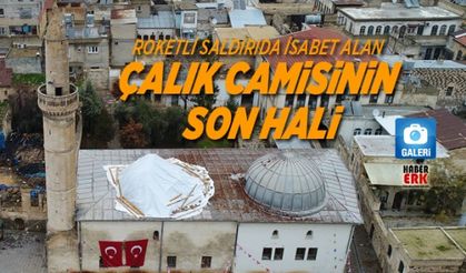 Roketli saldırıda isabet alan Çalık Camisinin son hali