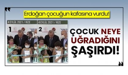 Erdoğan çocuğun kafasına vurdu! Çocuk neye uğradığını şaşırdı!