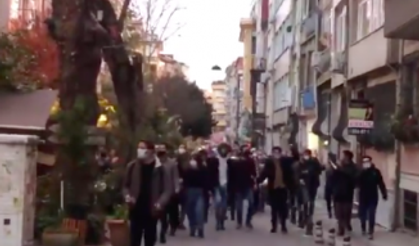 Kadıköy'de Boğaziçi Üniversitesi öğrencilerine destek amaçlı toplanıldı