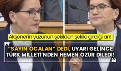 Akşener'in yüzünün şekilden şekile girdiği an! “Sayın Öcalan” dedi, uyarı gelince Türk Milleti’nden hemen özür diledi!