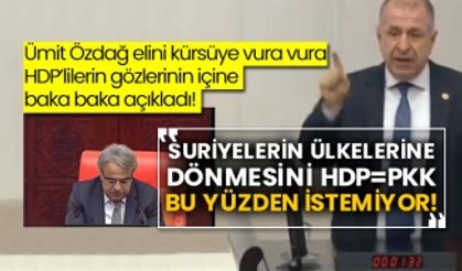 Zafer Partisi Lideri Ümit Özdağ elini kürsüye vura vura HDP’lilerin gözlerinin içine baka baka açıkladı! Suriyelerin ülkelerine dönmesini HDP=Pkk bu yüzden istemiyor!