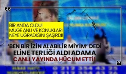 Müge Anlı ve konukları neye uğradığını şaşırdı! ‘Ben bir izin alabilir miyim’ dedi eline terliği aldı adama canlı yayında hücum etti!