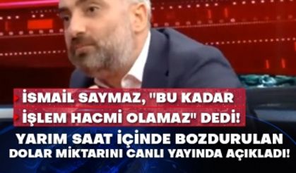 İsmail Saymaz, ''Bu kadar işlem hacmi olamaz'' dedi! Yarım saat içinde bozdurulan dolar miktarını canlı yayında açıkladı!