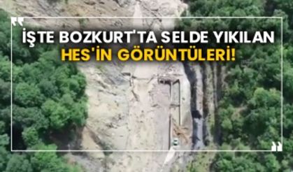 İşte Bozkurt'ta selde yıkılan HES'in görüntüleri!