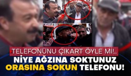 Ağzına telefon sokulan adam bu sefer sessiz sakin dinledi!