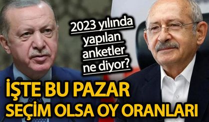 2023 yılında yapılan son anketler kimi işaret ediyor? İşte bu Pazar seçim olsa oy oranları