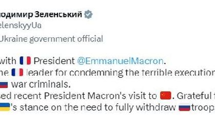 Zelenski, Macron ile görüştü