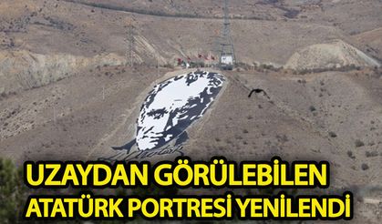 Uzaydan Görülebilen Dev  Atatürk Portresi Yenilendi