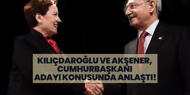 Kılıçdaroğlu ve Meral Akşener, Cumhurbaşkanı adayı konusunda anlaştı!