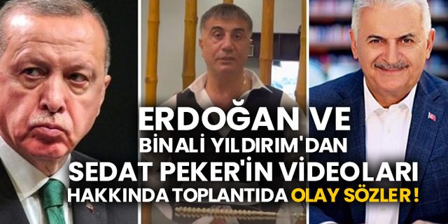 Erdoğan ve Binali Yıldırım'dan Sedat Peker'in videoları hakkında toplantıda olay sözler!