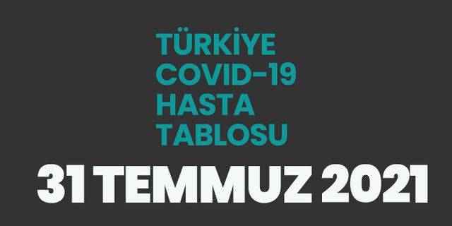 31 Temmuz 2021 Türkiye'de koronavirüs tablosu açıklandı