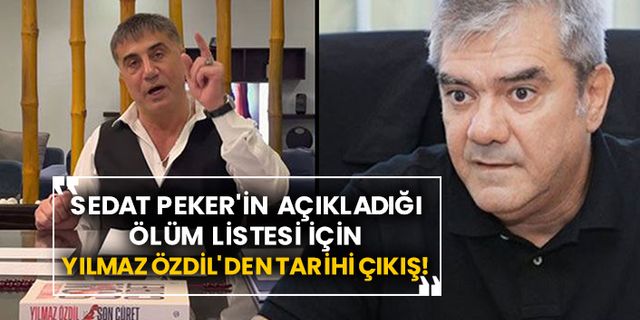 Sedat Peker'in açıkladığı ölüm listesi için Yılmaz Özdil'den tarihi çıkış!