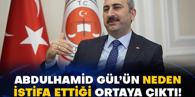 Adalet Bakanı Abdulhamid Gül’ün neden istifa ettiği ortaya çıktı!