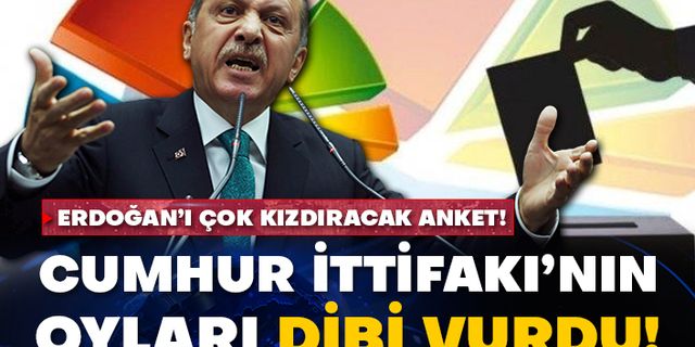 Erdoğan’ı çok kızdıracak anket!  Cumhur İttifakı’nın oyları dibi vurdu!